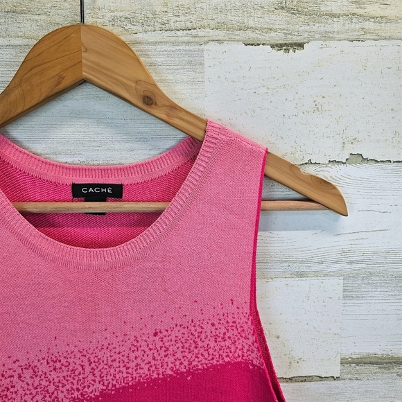 Caché Colorblock Knit Midi Dress Ombre Gradient Bodycon Resort Vacation XS - Picture 9 of 14